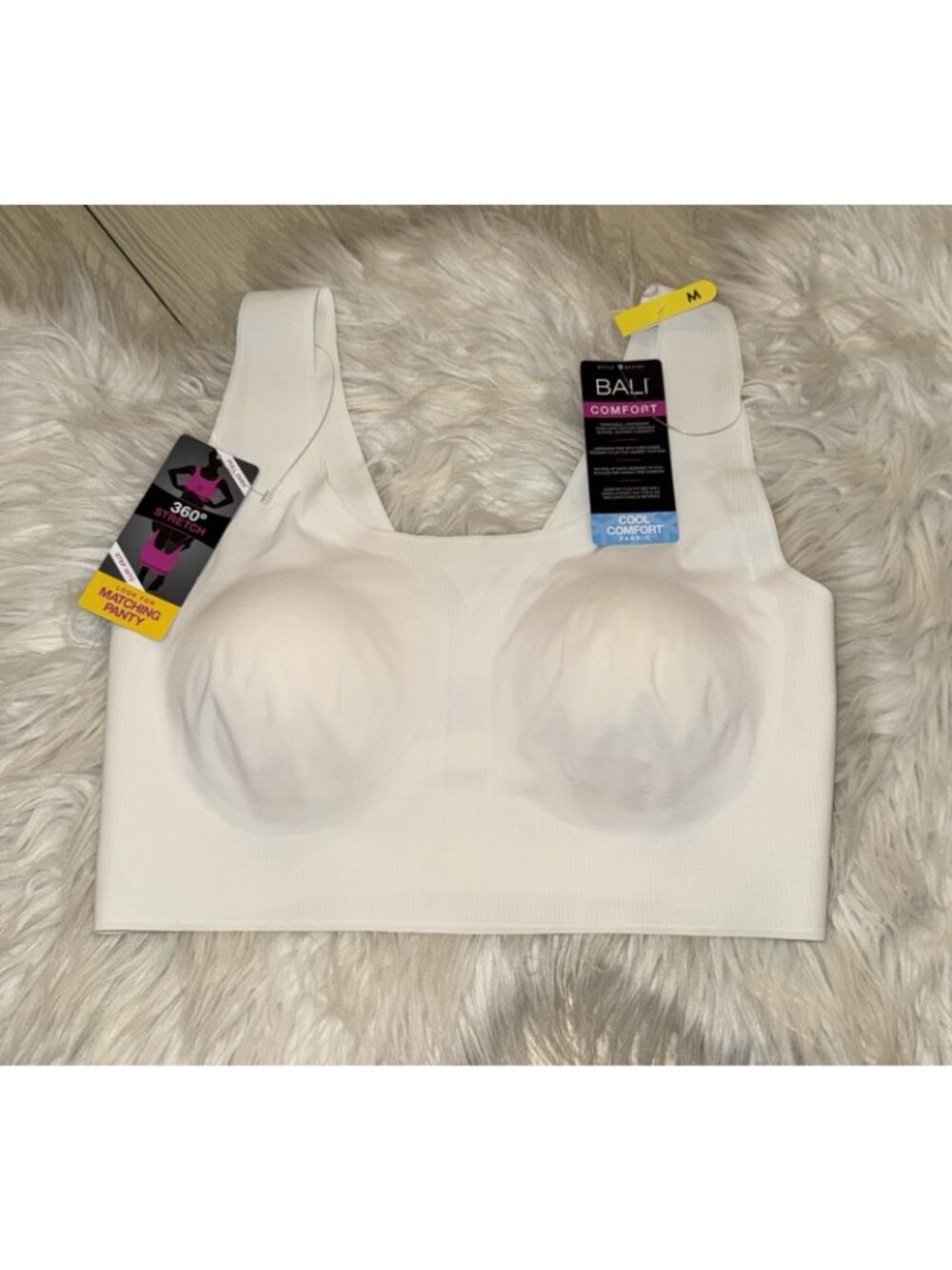 Bali DF3491 Seamless Comfort Revolution EasyLite Smoothing Bra WF Womens M White - Picture 2 of 5